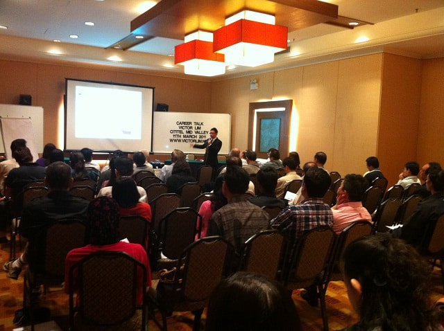 Sharing career experience with an audience